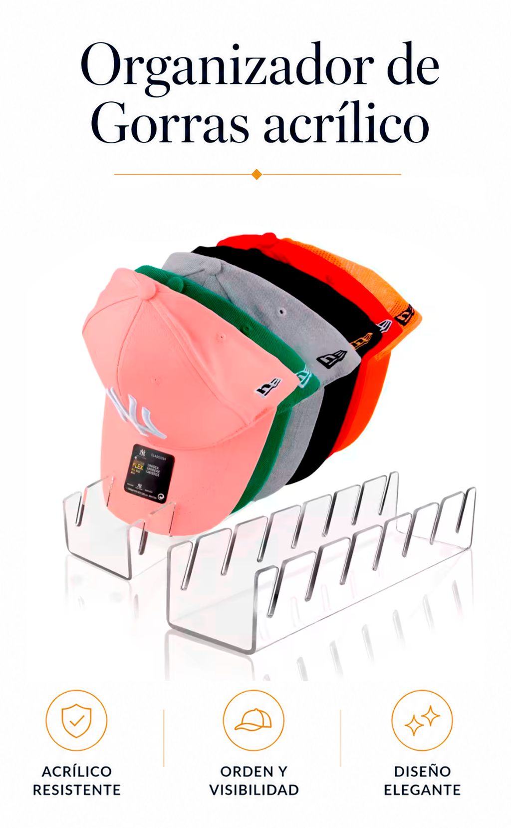 Organizador de Gorras acrílico