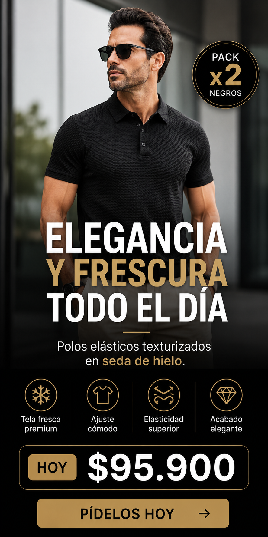 Camiseta polo textura x 2 unidades