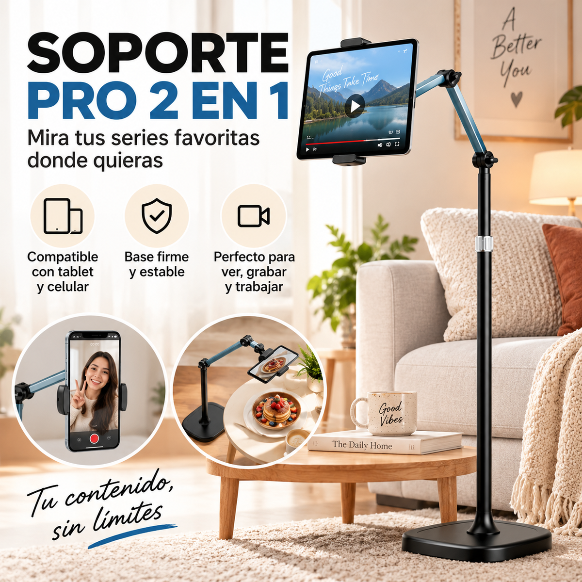 Soporte PRO para Celular y Tablet