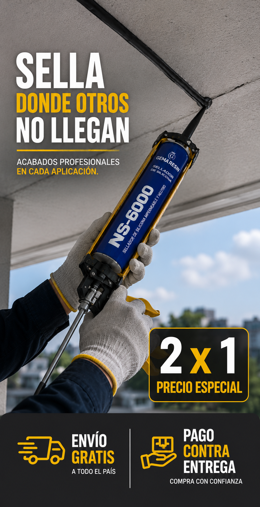 Sellador fugas tipo salchicha