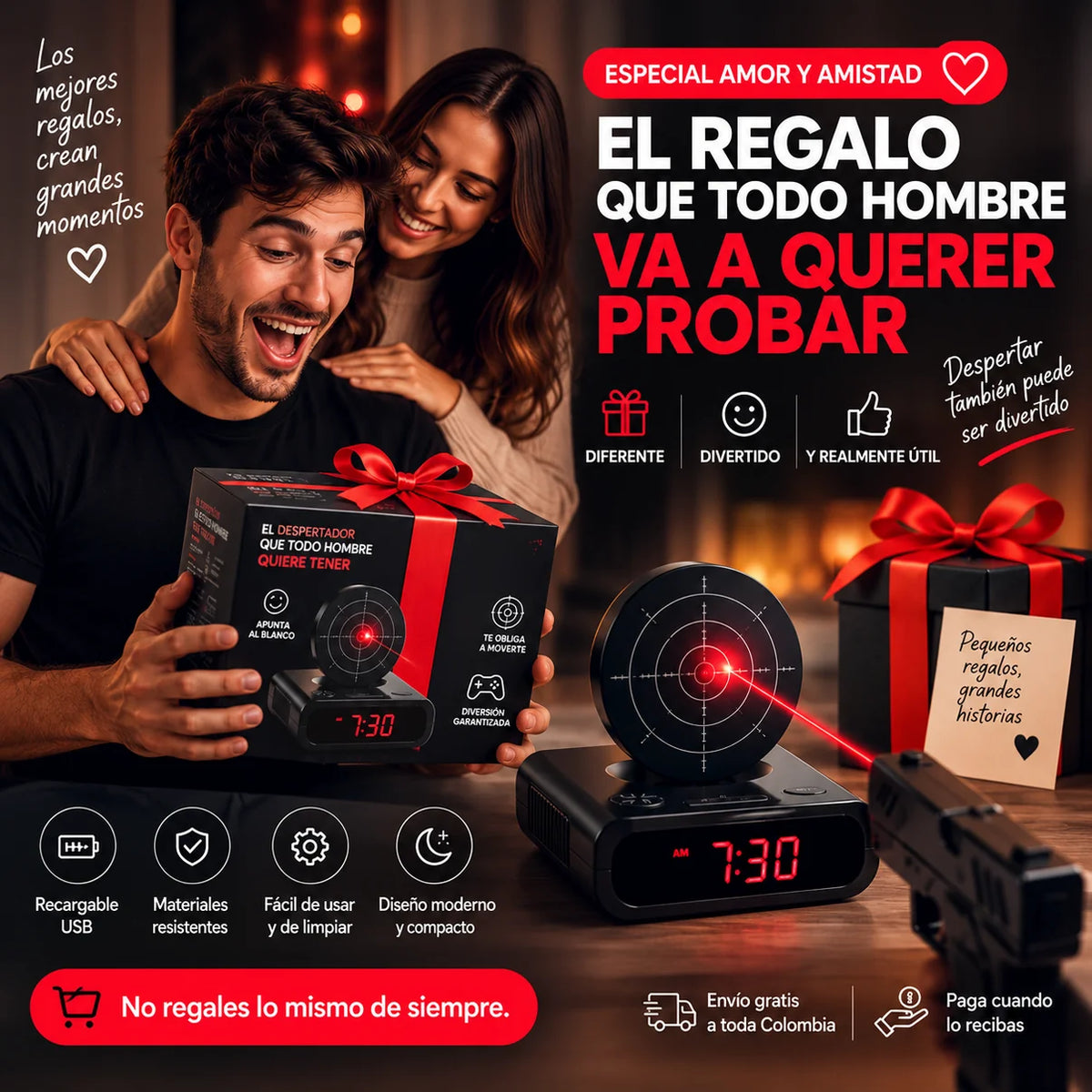 Despertador con tiro al blanco