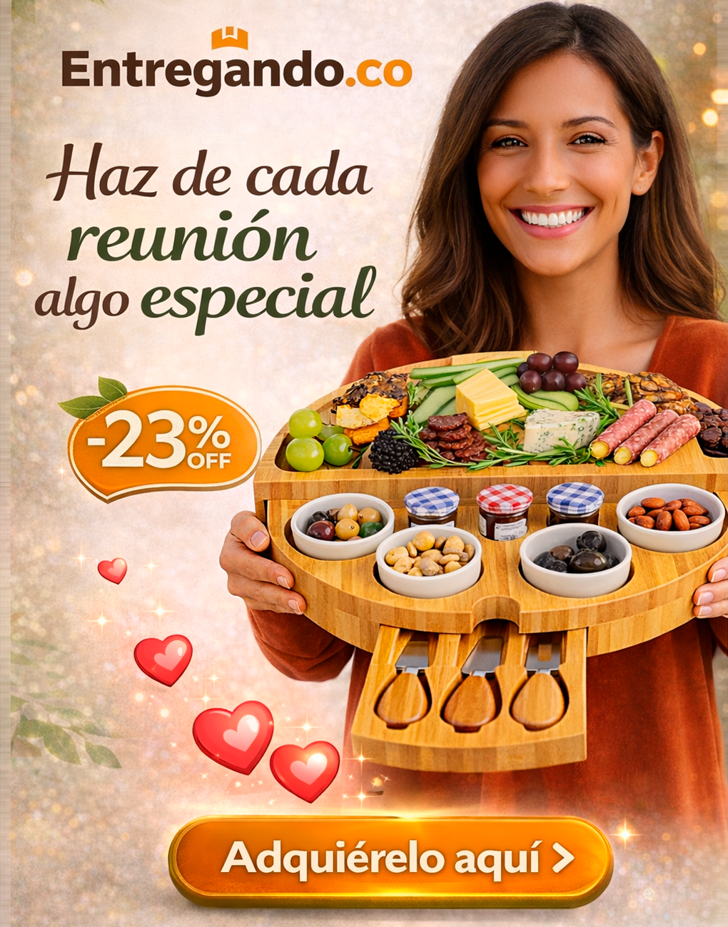 Tabla para quesos de bambú