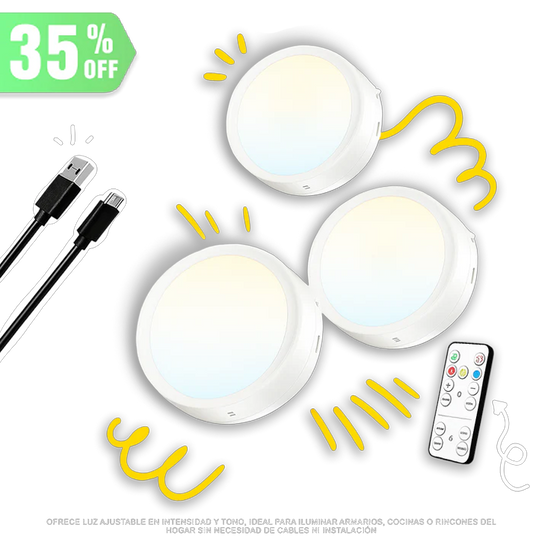 Foco LED portátil USB / viene x 3 unidades + control