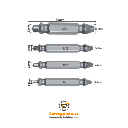 DesatorniX® Brocas de extracción de tornillos