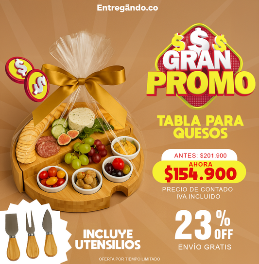 Tabla para quesos de bambú