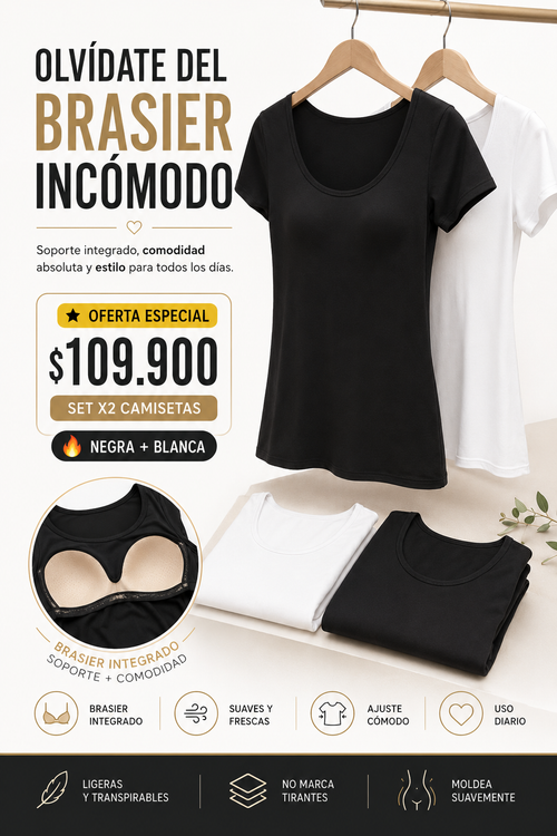 Blusa básica con copas x 2