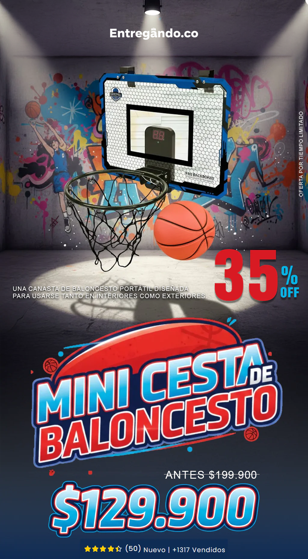 Mini cesta de baloncesto portátil