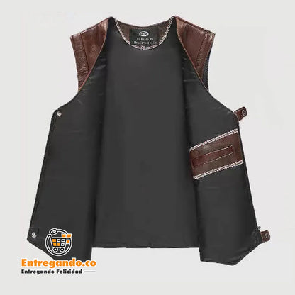 GenuinoStyle® Chaleco en cuero, alta calidad.