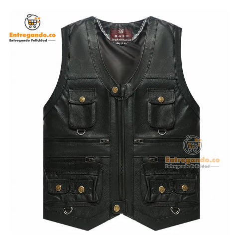 GenuinoStyle® Chaleco en cuero, alta calidad.