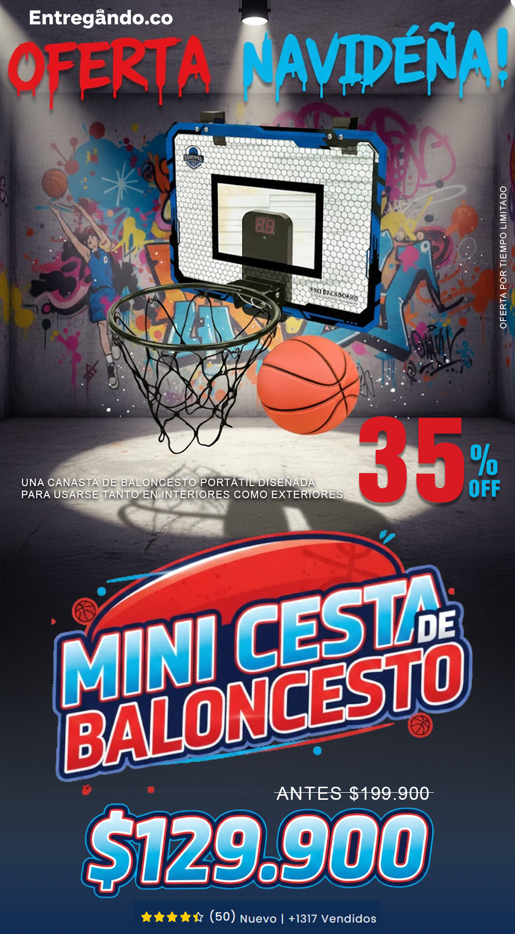 Mini cesta de baloncesto portátil