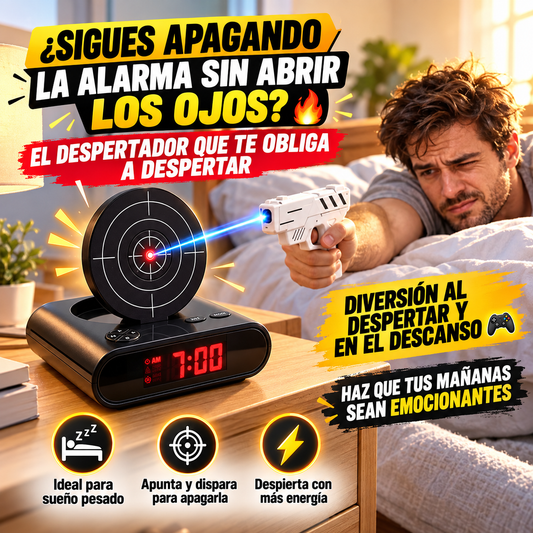 Despertador con tiro al blanco