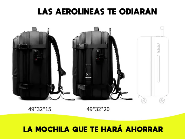 Mochila expandible al vacío | Incluye Bomba de Aire