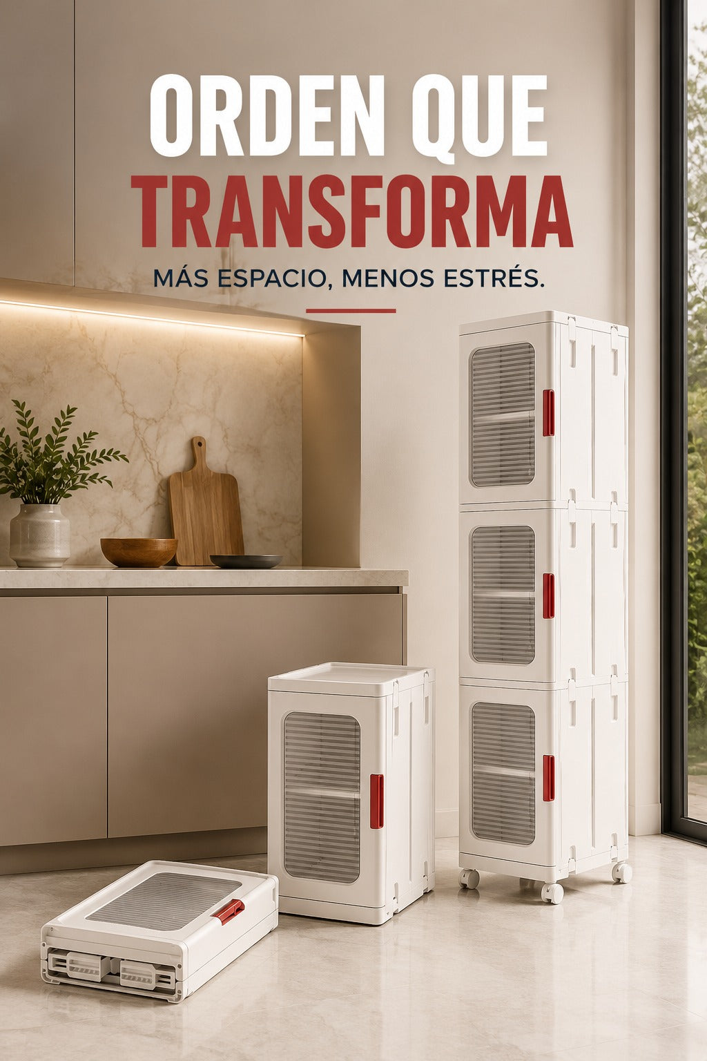 Organizador plegable con ruedas