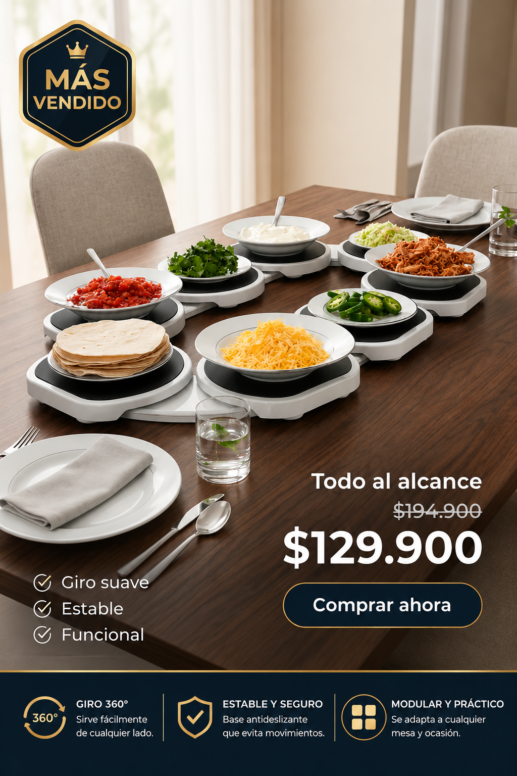 Soporte giratorio de platos