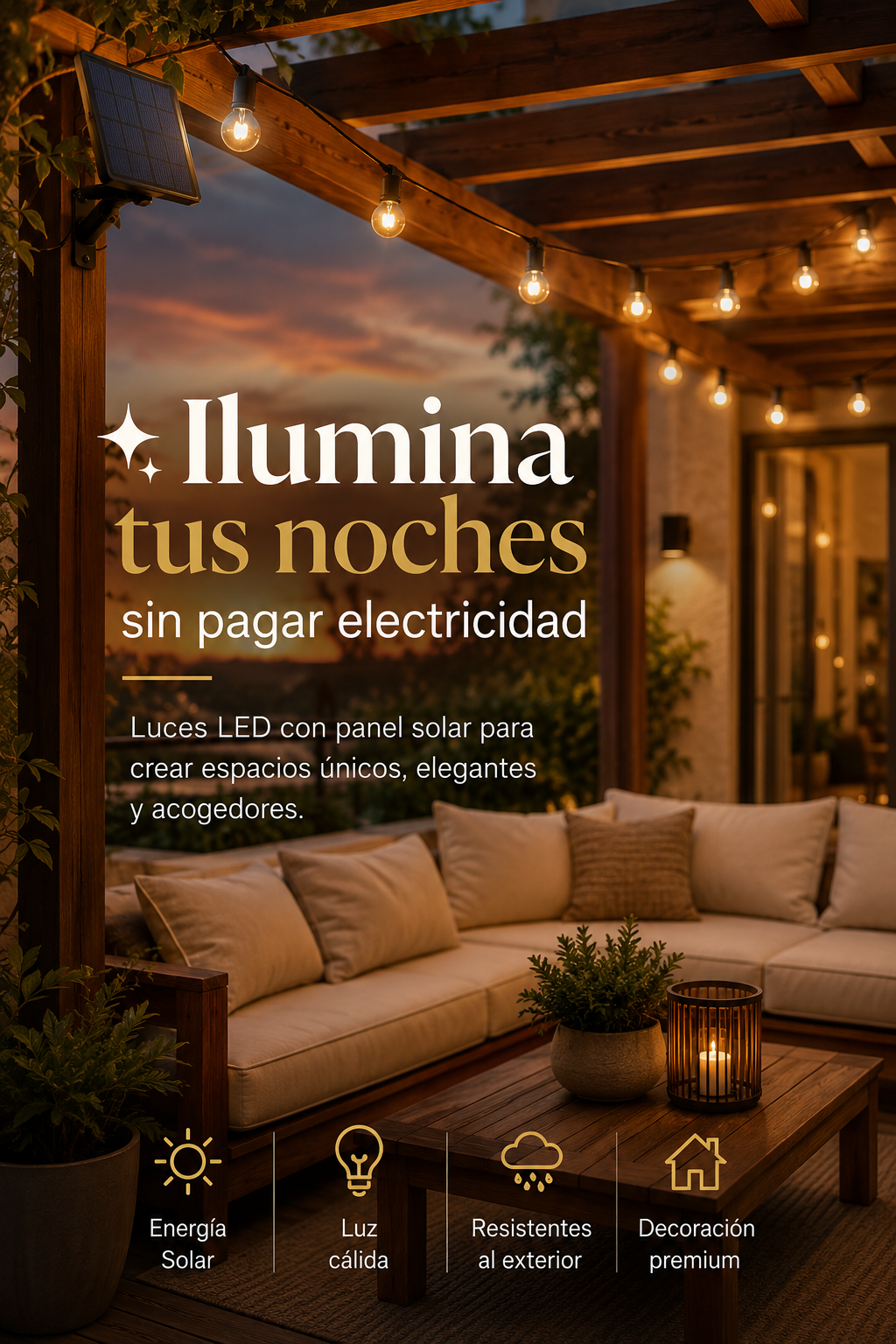 Luces terraza solar