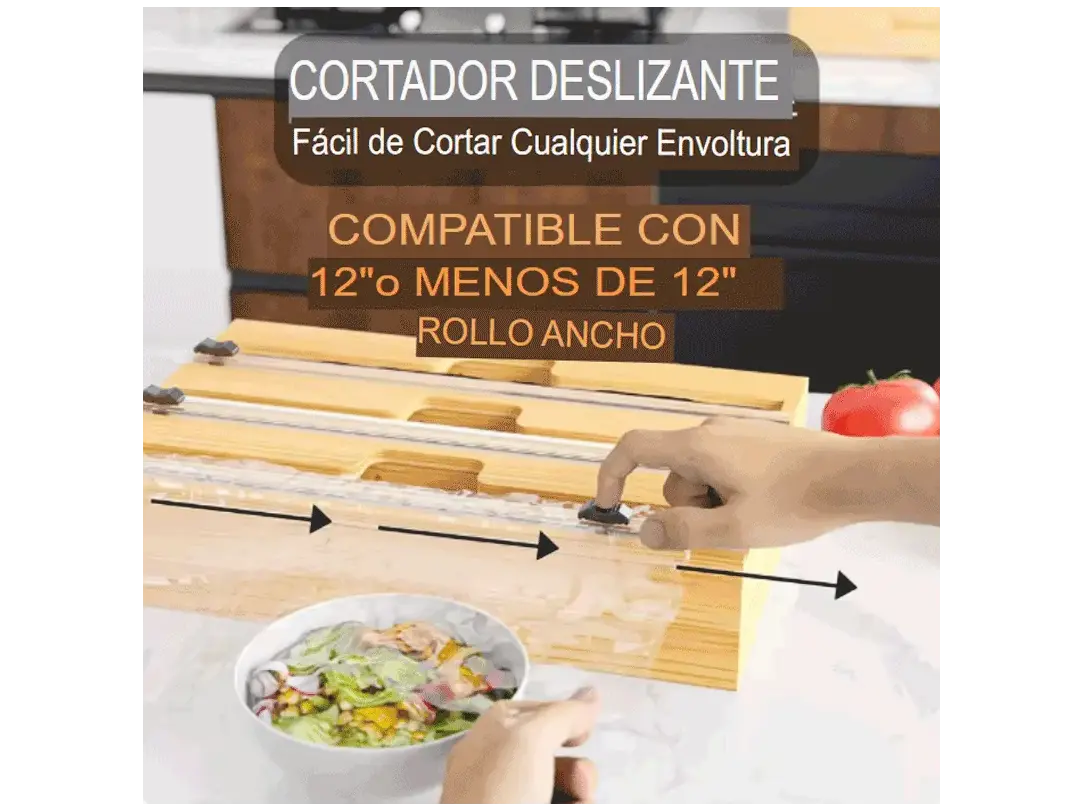 WrapEase™ / CAJA PORTA ALUMINIO, PAPEL MANTEQUILLA Y VINIPEL